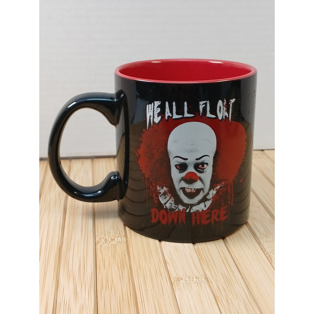IT Pennywise We All Float Down Here 20oz Ceramic Mug Silver Buffalo WB Horror